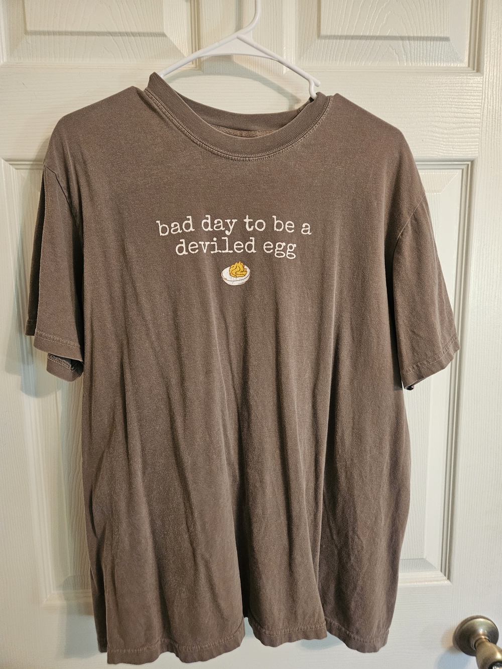 Comfort Colors Brown Graphic Tee with Deviled Egg Print